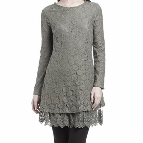 Fashion Fuse lace Shift dress gray size large - Picture 1 of 4